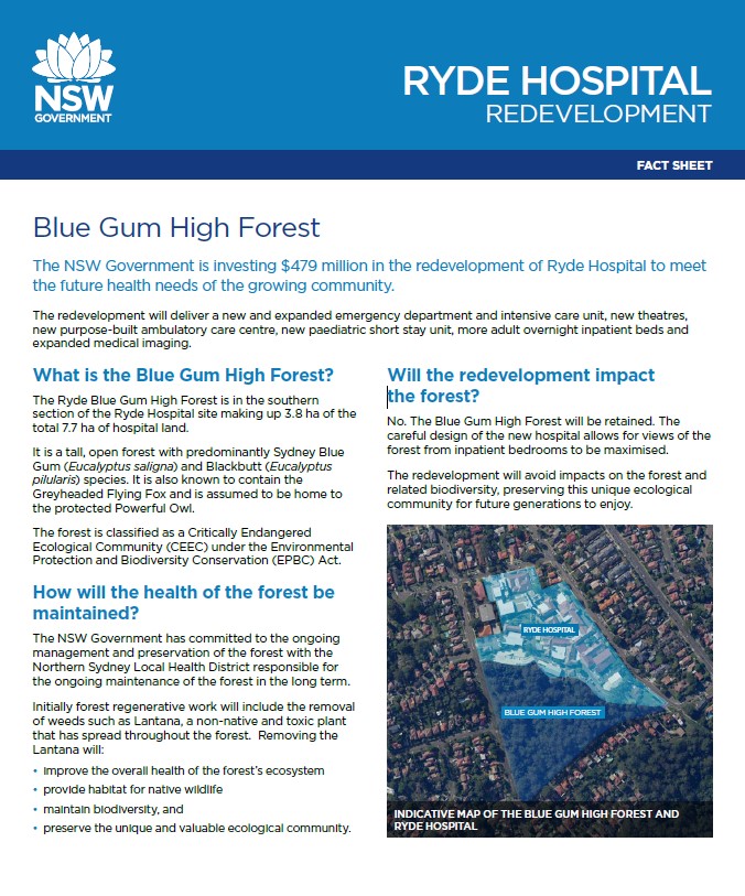 Blue Gum High Forest Fact Sheet